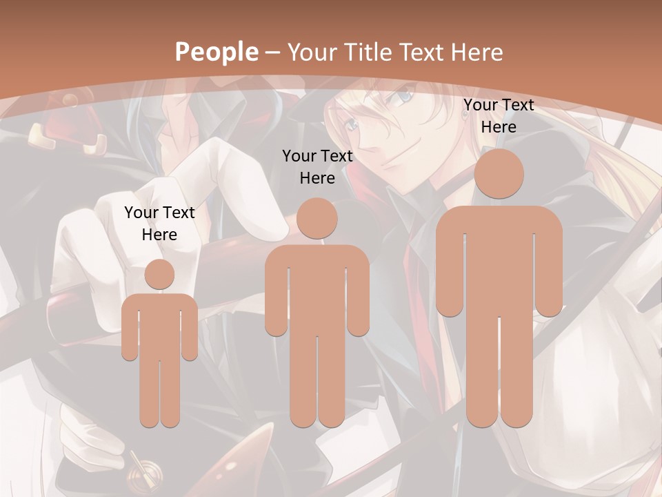 A Couple Of Anime Characters With A Brown Background PowerPoint Template