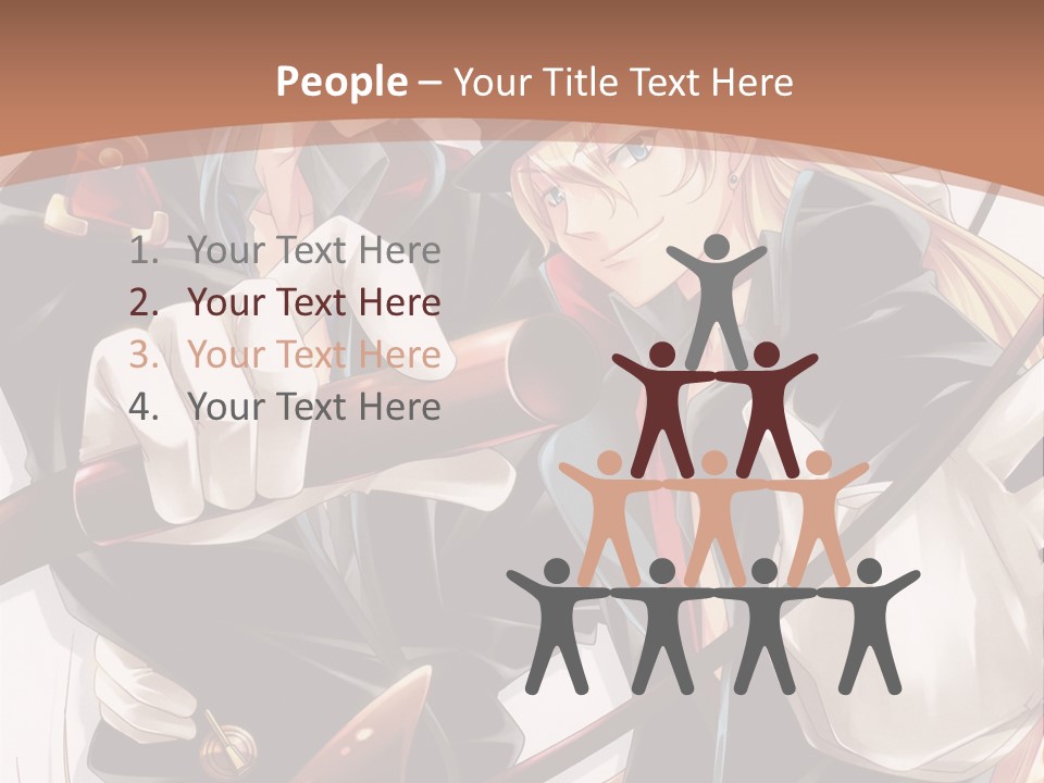 A Couple Of Anime Characters With A Brown Background PowerPoint Template