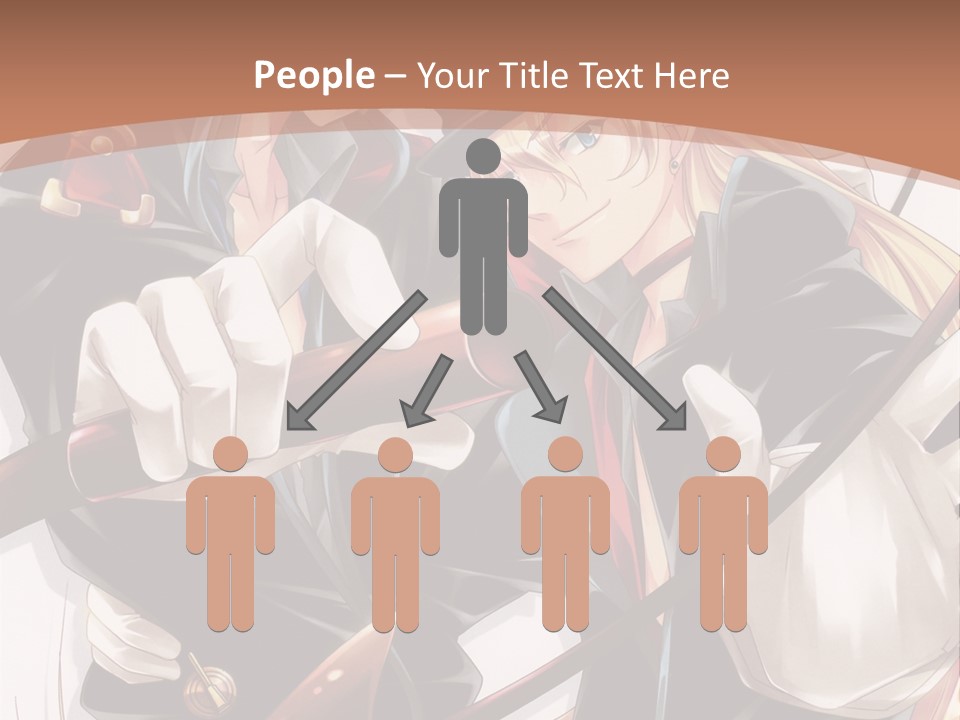 A Couple Of Anime Characters With A Brown Background PowerPoint Template