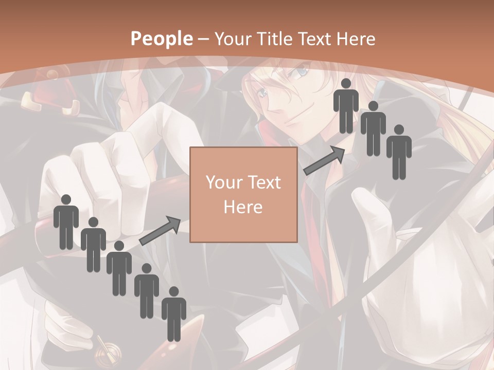 A Couple Of Anime Characters With A Brown Background PowerPoint Template
