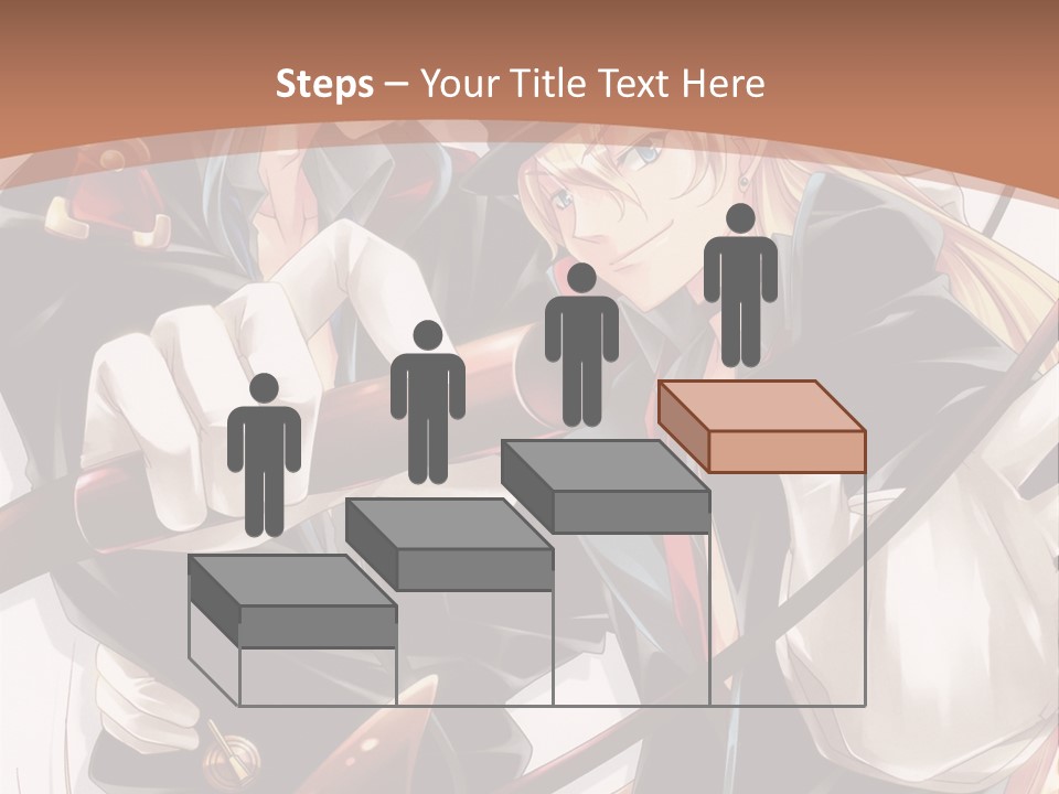 A Couple Of Anime Characters With A Brown Background PowerPoint Template