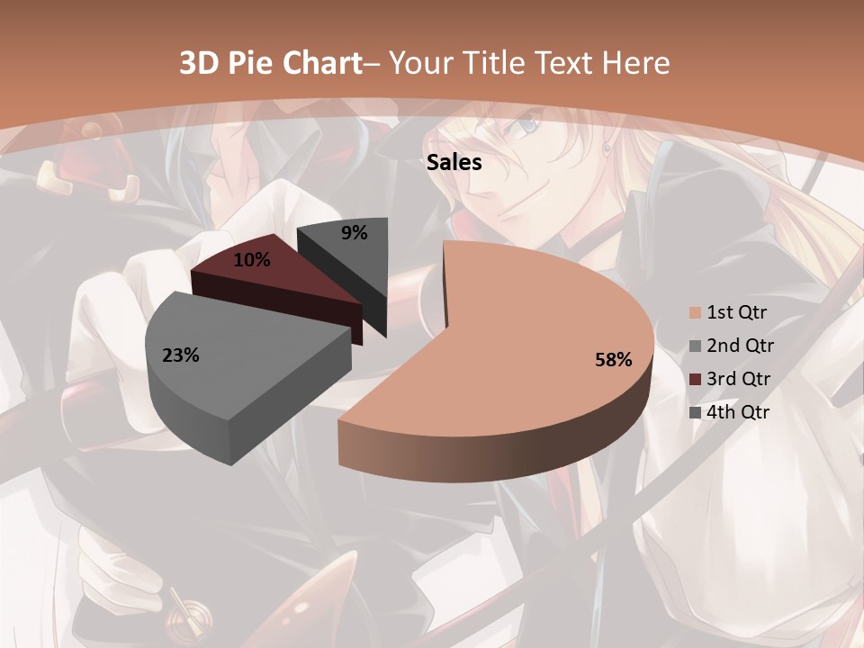 A Couple Of Anime Characters With A Brown Background PowerPoint Template