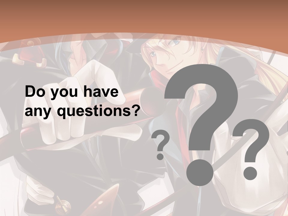 A Couple Of Anime Characters With A Brown Background PowerPoint Template