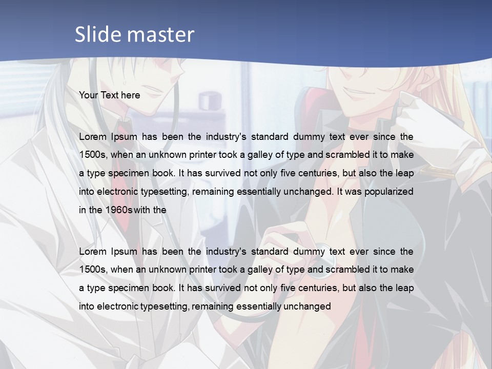 A Couple Of Anime Characters Standing Next To Each Other PowerPoint Template