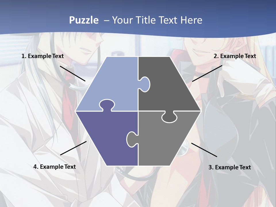 A Couple Of Anime Characters Standing Next To Each Other PowerPoint Template