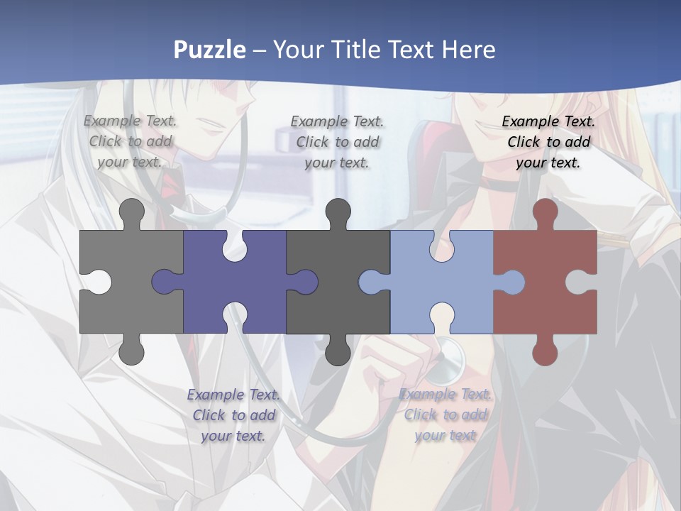 A Couple Of Anime Characters Standing Next To Each Other PowerPoint Template