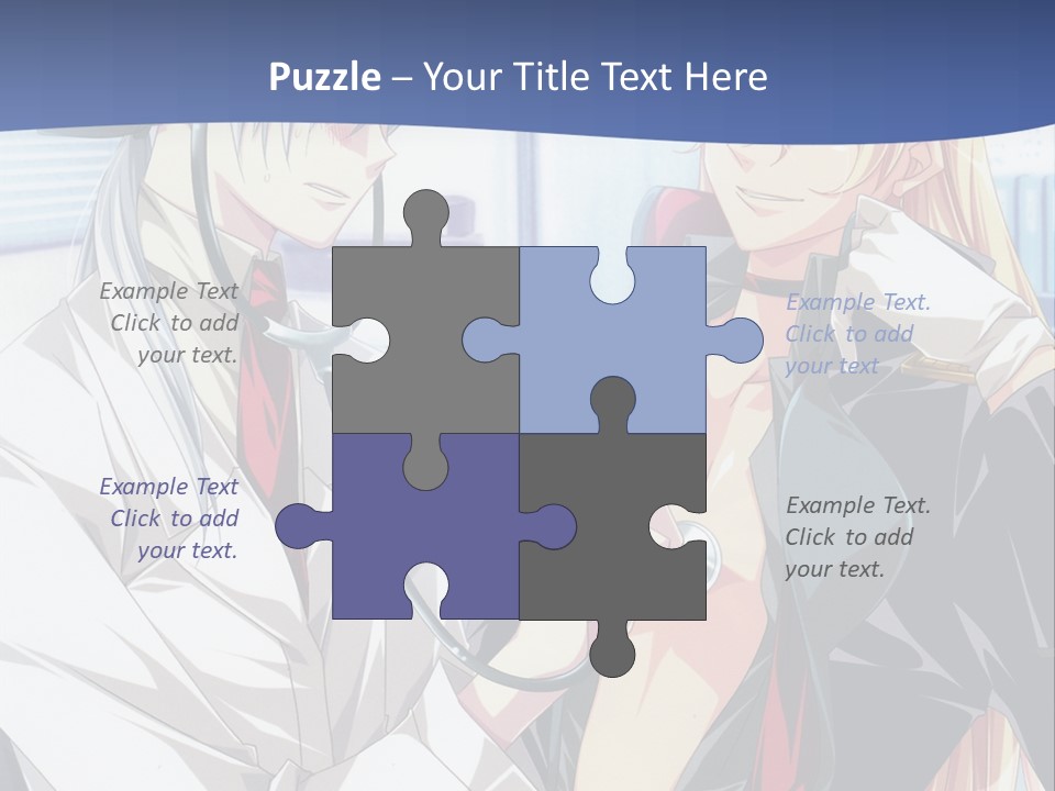 A Couple Of Anime Characters Standing Next To Each Other PowerPoint Template