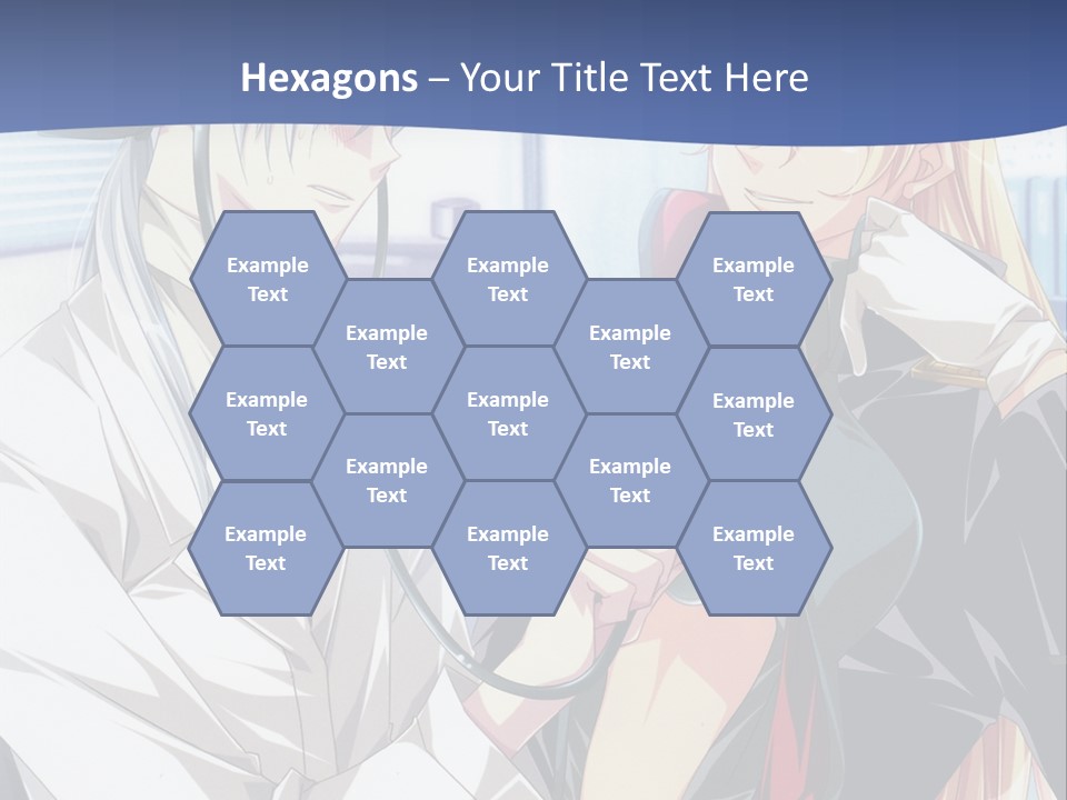 A Couple Of Anime Characters Standing Next To Each Other PowerPoint Template