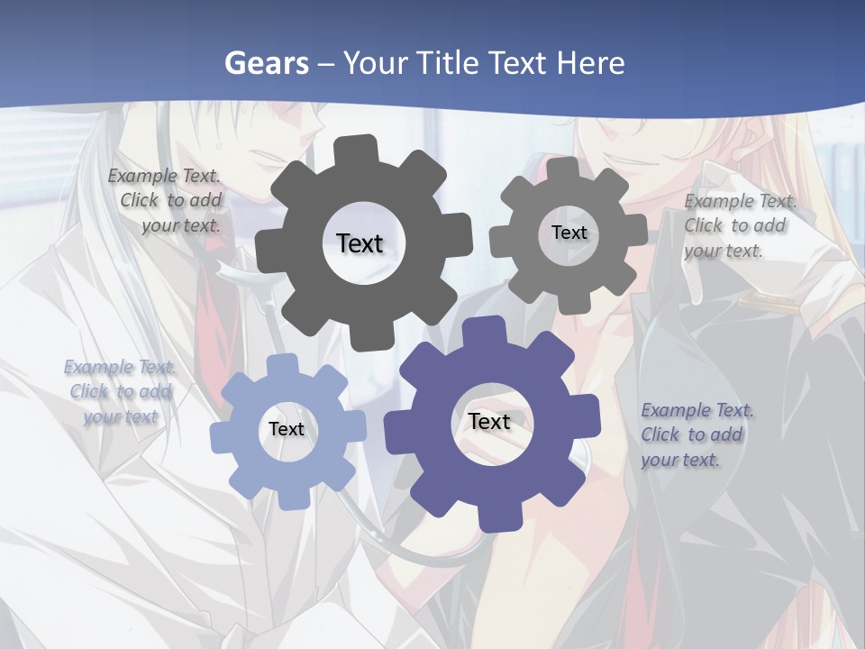 A Couple Of Anime Characters Standing Next To Each Other PowerPoint Template