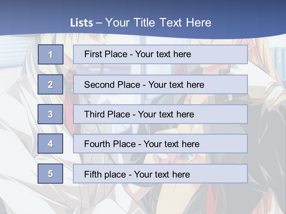 A Couple Of Anime Characters Standing Next To Each Other PowerPoint Template