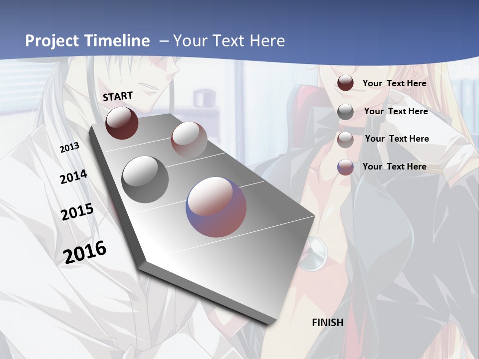 A Couple Of Anime Characters Standing Next To Each Other PowerPoint Template