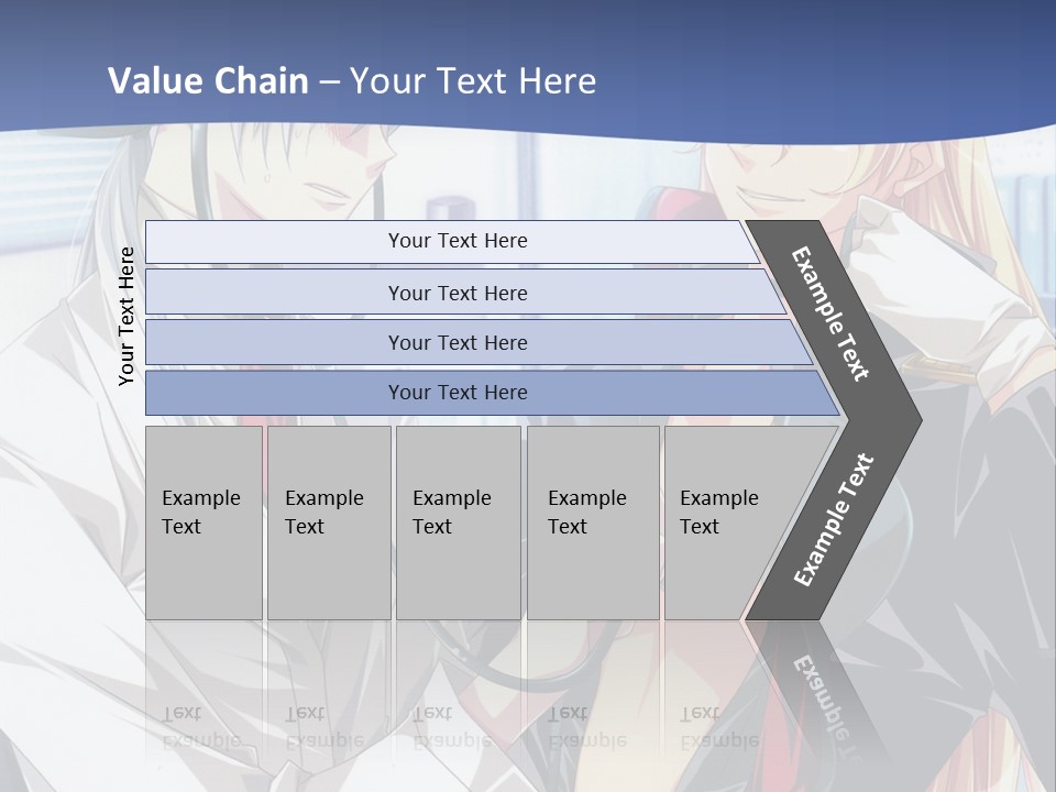 A Couple Of Anime Characters Standing Next To Each Other PowerPoint Template