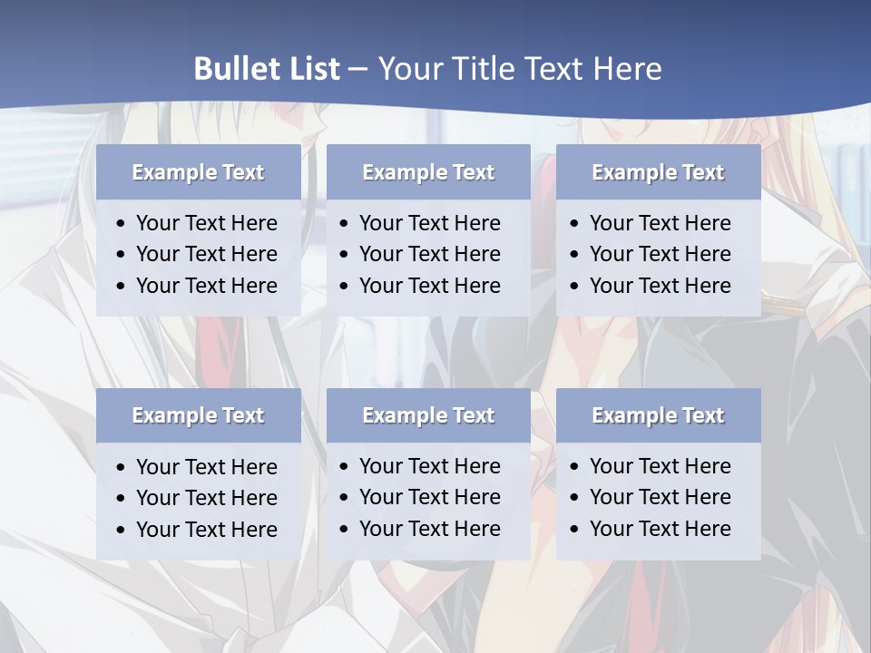 A Couple Of Anime Characters Standing Next To Each Other PowerPoint Template