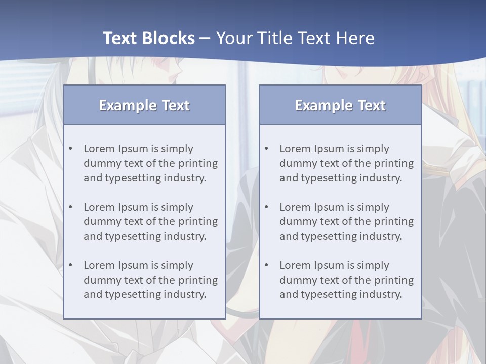 A Couple Of Anime Characters Standing Next To Each Other PowerPoint Template