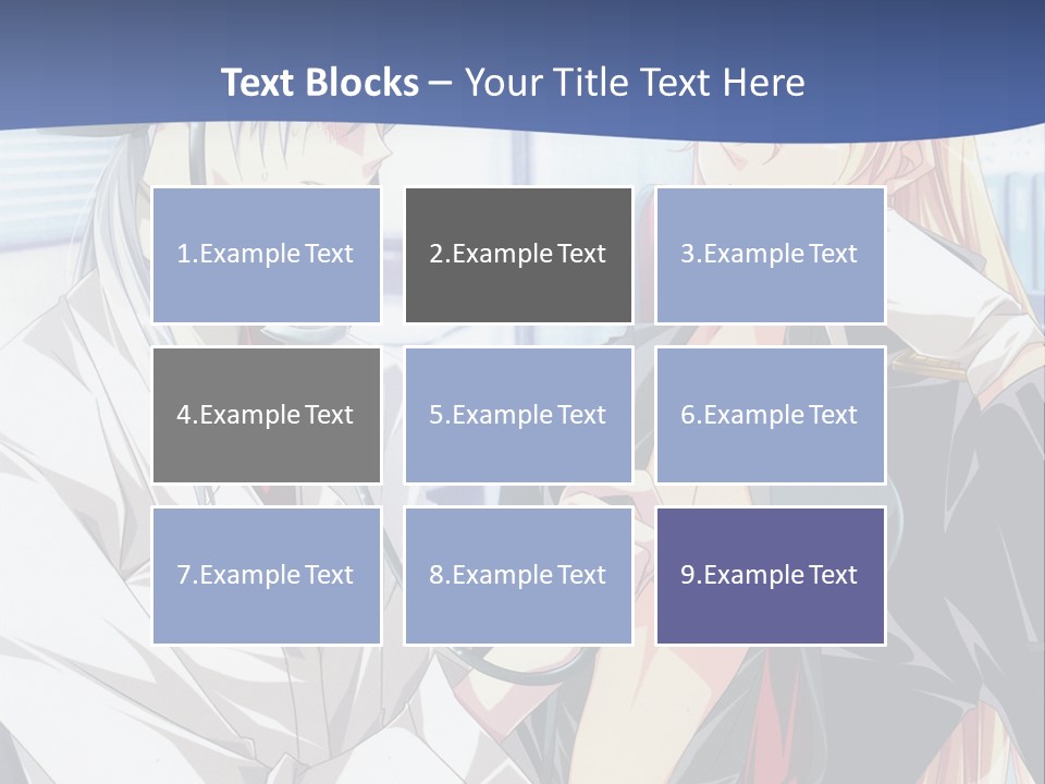 A Couple Of Anime Characters Standing Next To Each Other PowerPoint Template