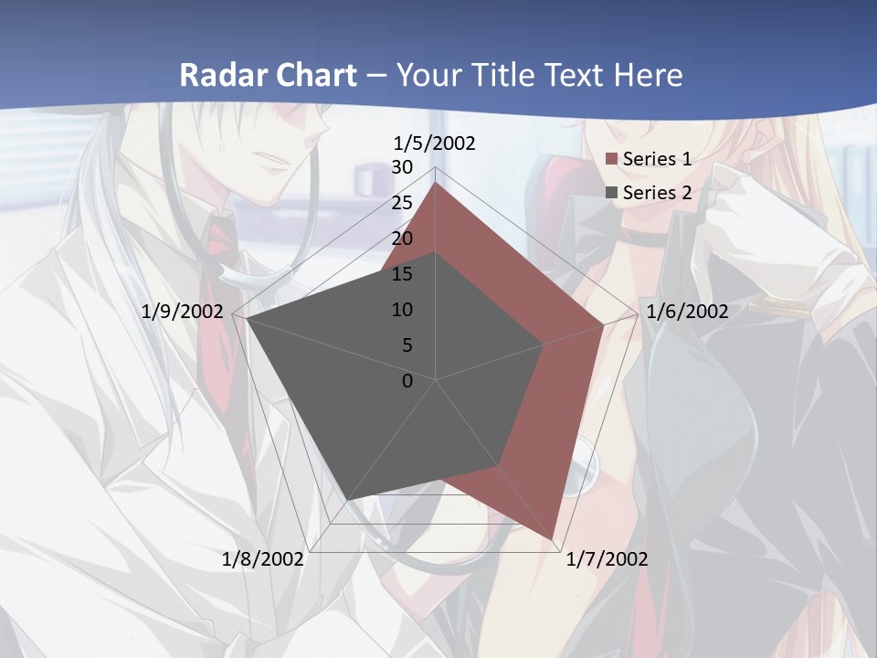 A Couple Of Anime Characters Standing Next To Each Other PowerPoint Template