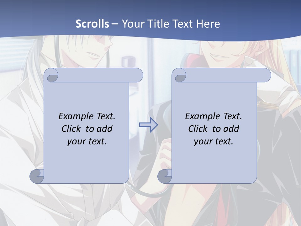 A Couple Of Anime Characters Standing Next To Each Other PowerPoint Template