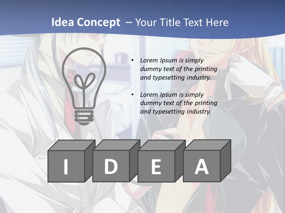 A Couple Of Anime Characters Standing Next To Each Other PowerPoint Template