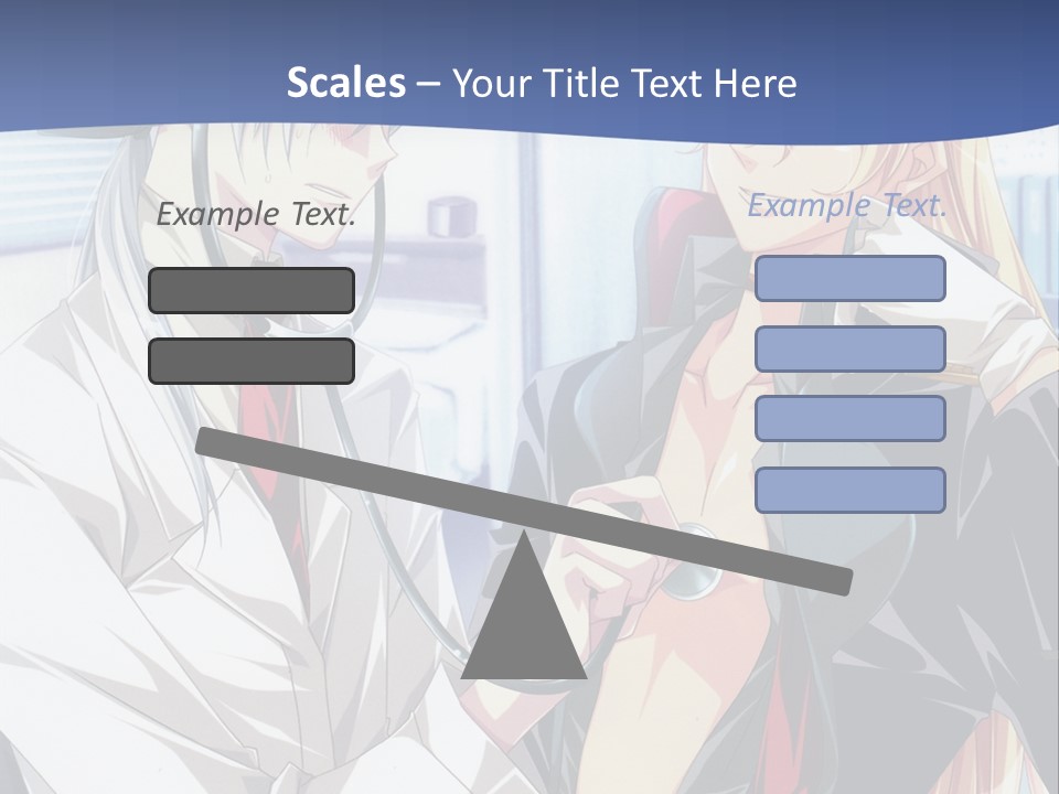 A Couple Of Anime Characters Standing Next To Each Other PowerPoint Template