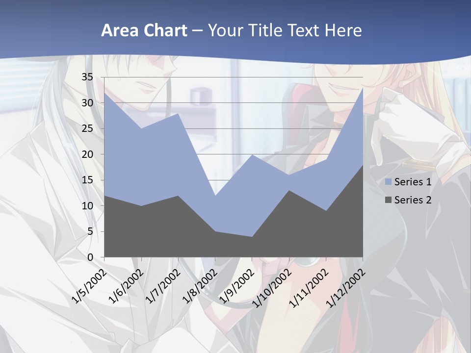 A Couple Of Anime Characters Standing Next To Each Other PowerPoint Template