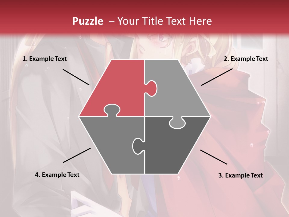 A Couple Of Anime Characters Hugging Each Other PowerPoint Template