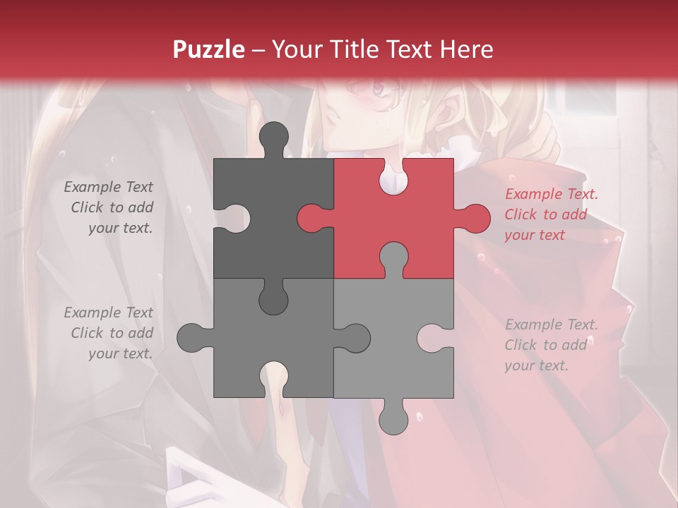 A Couple Of Anime Characters Hugging Each Other PowerPoint Template