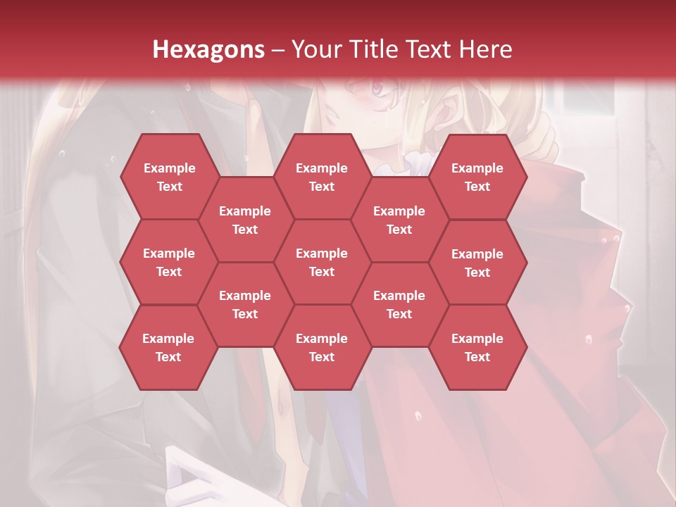 A Couple Of Anime Characters Hugging Each Other PowerPoint Template