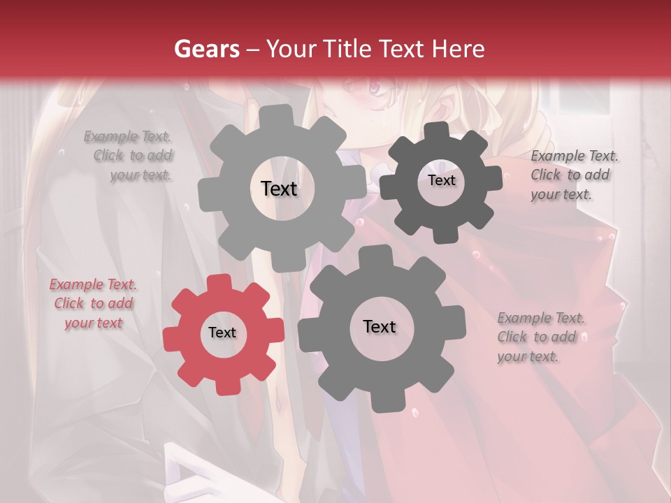 A Couple Of Anime Characters Hugging Each Other PowerPoint Template