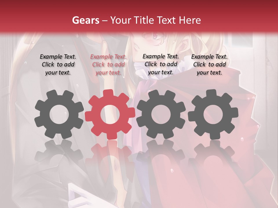 A Couple Of Anime Characters Hugging Each Other PowerPoint Template