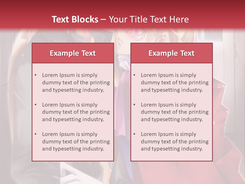 A Couple Of Anime Characters Hugging Each Other PowerPoint Template