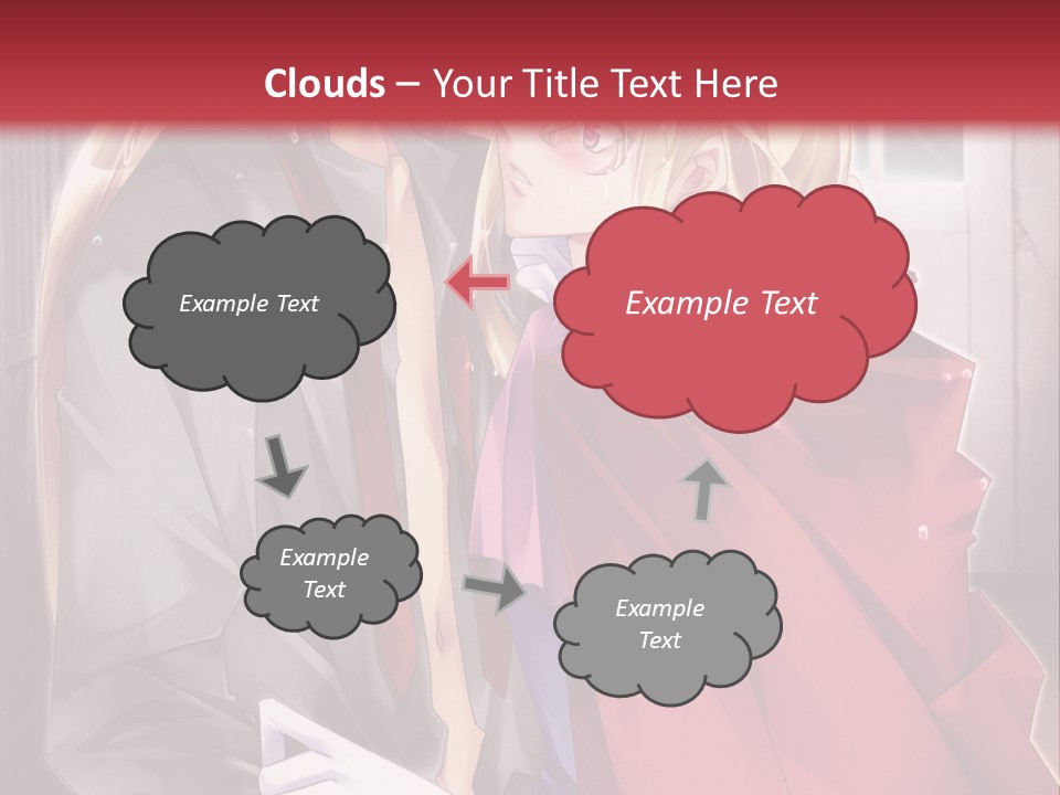 A Couple Of Anime Characters Hugging Each Other PowerPoint Template