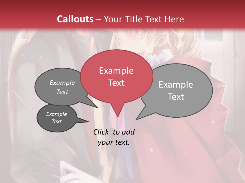 A Couple Of Anime Characters Hugging Each Other PowerPoint Template