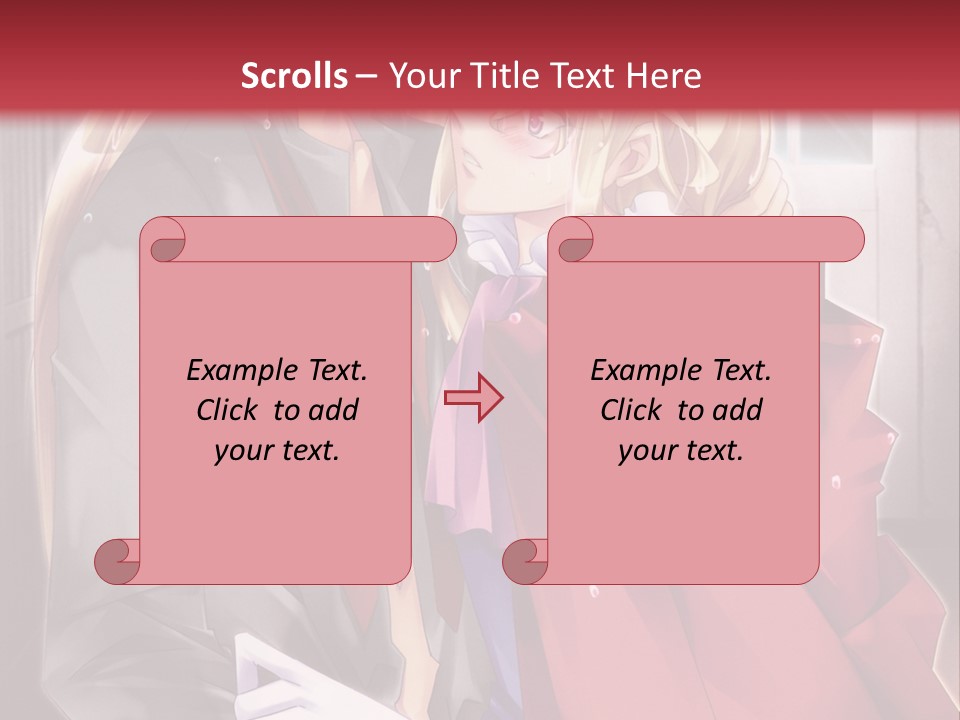 A Couple Of Anime Characters Hugging Each Other PowerPoint Template