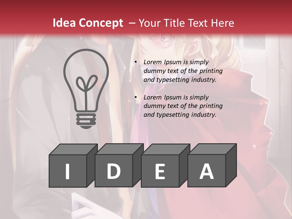 A Couple Of Anime Characters Hugging Each Other PowerPoint Template