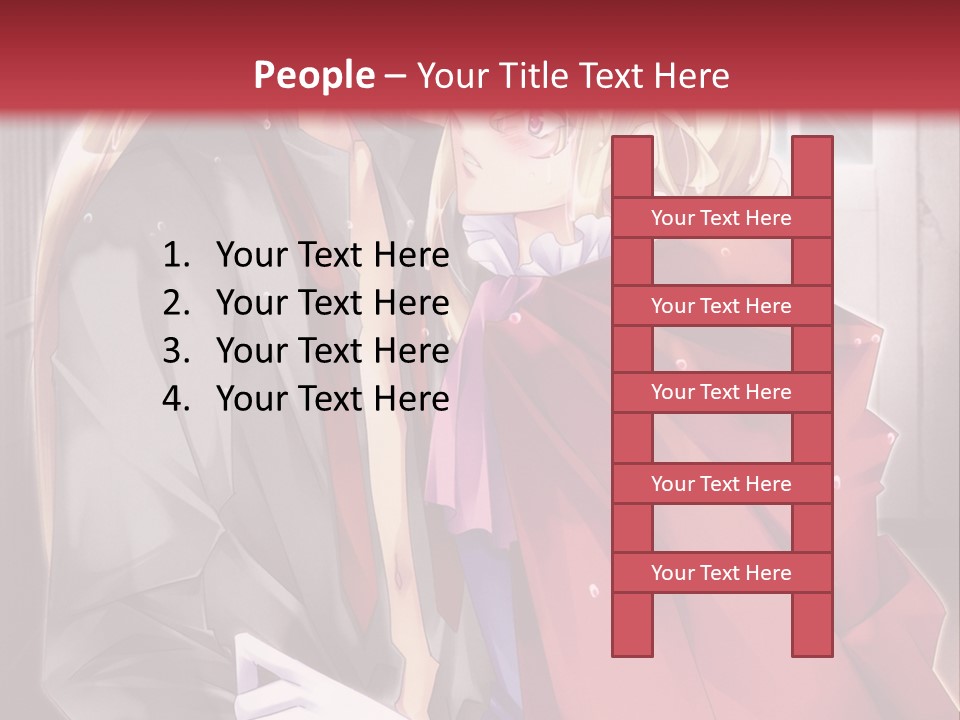 A Couple Of Anime Characters Hugging Each Other PowerPoint Template