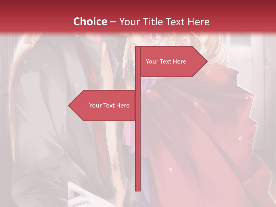 A Couple Of Anime Characters Hugging Each Other PowerPoint Template