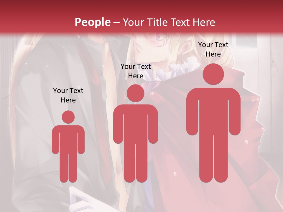 A Couple Of Anime Characters Hugging Each Other PowerPoint Template