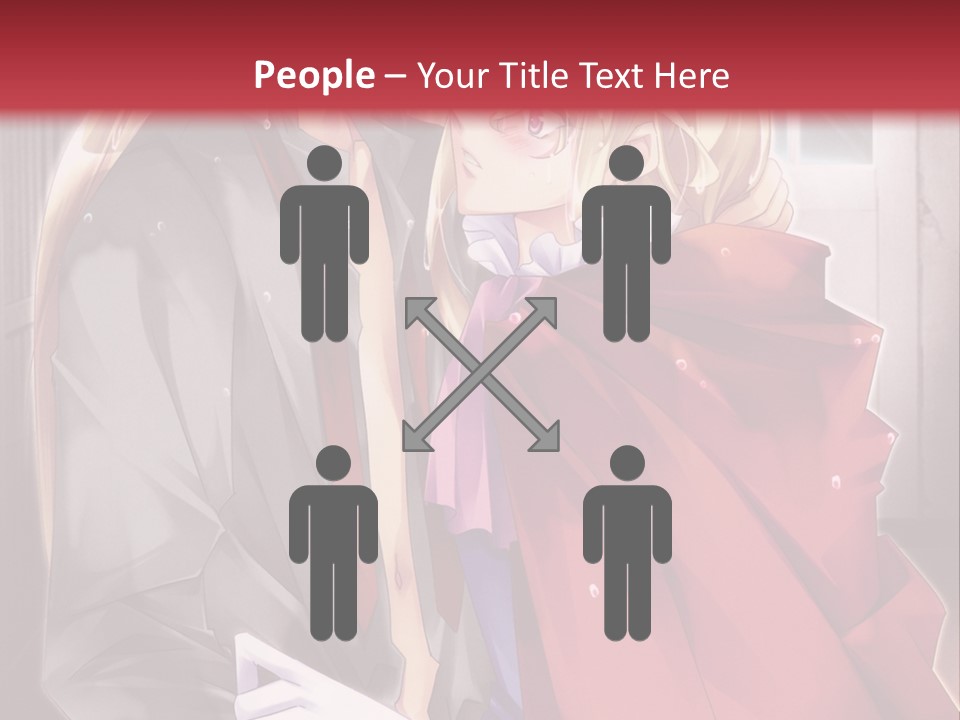 A Couple Of Anime Characters Hugging Each Other PowerPoint Template