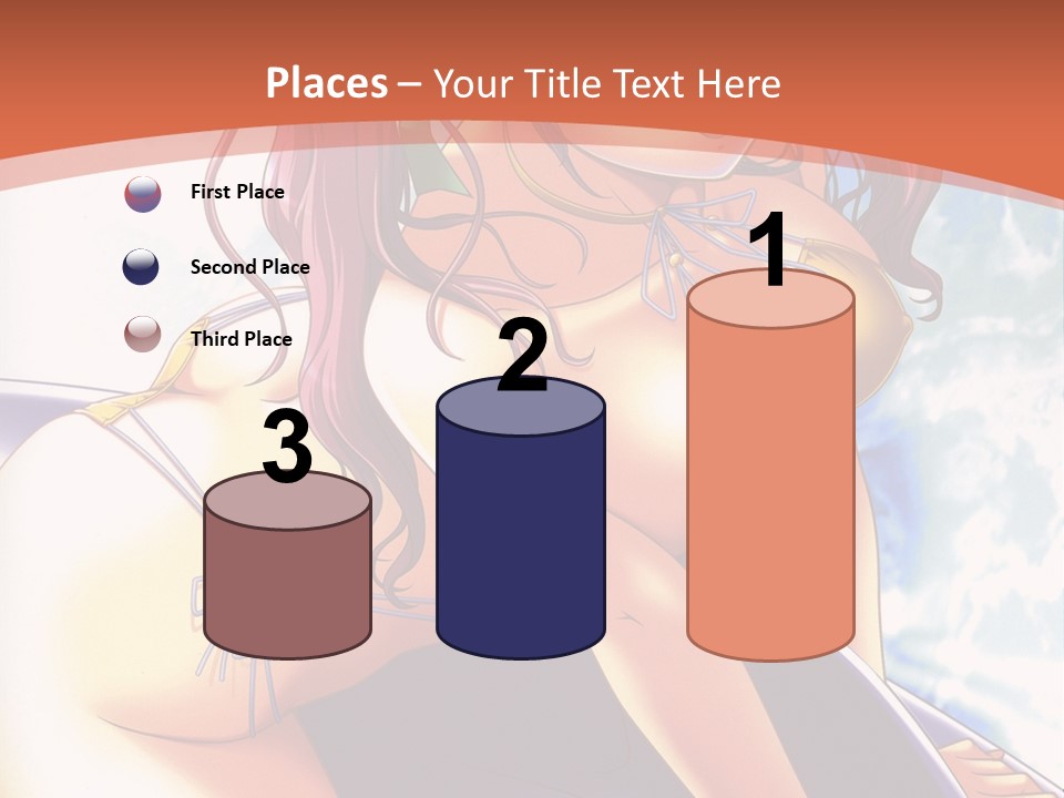 A Girl With Pink Hair Is Sitting On A Surfboard PowerPoint Template