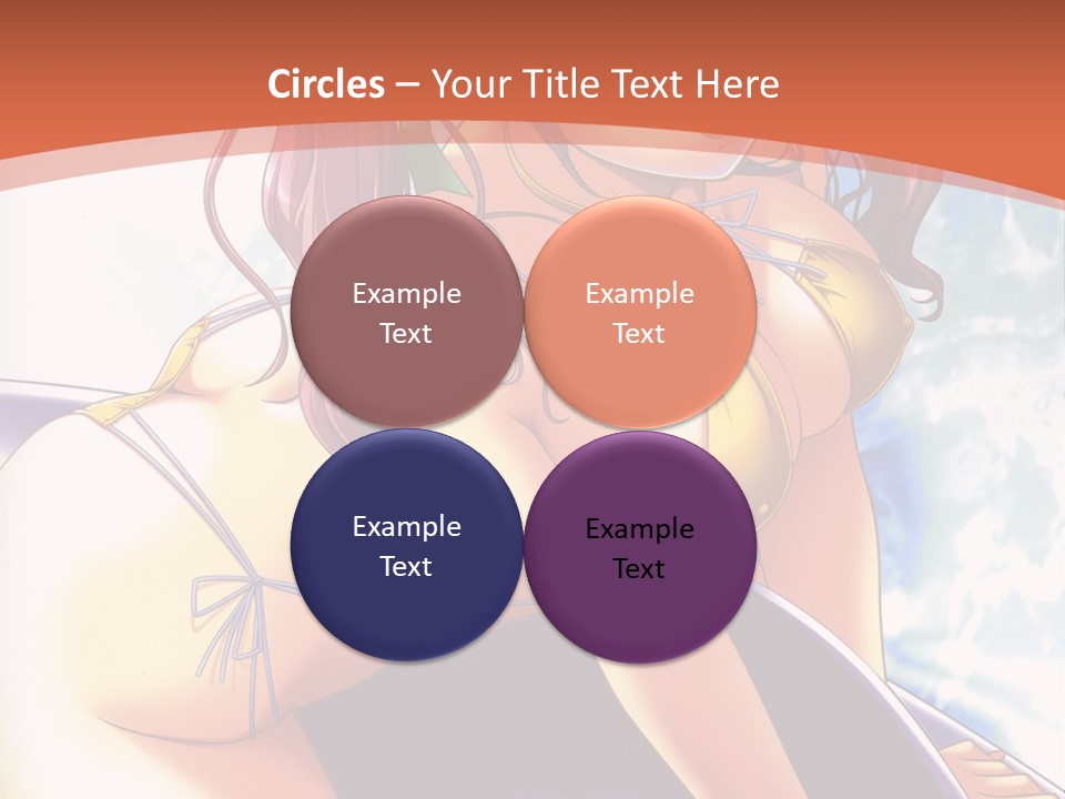 A Girl With Pink Hair Is Sitting On A Surfboard PowerPoint Template