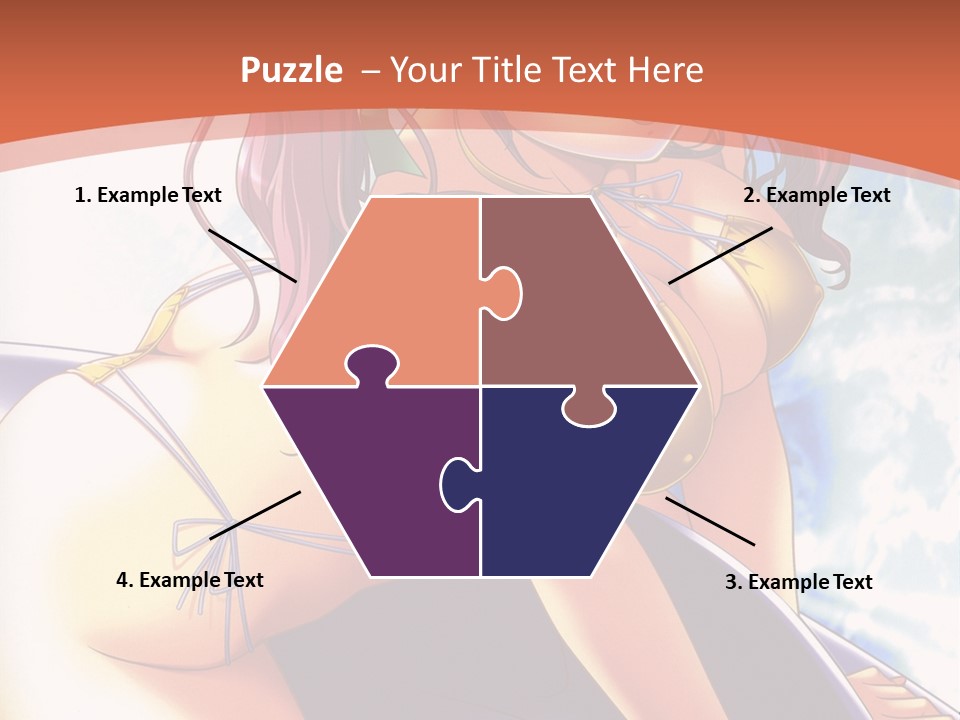 A Girl With Pink Hair Is Sitting On A Surfboard PowerPoint Template