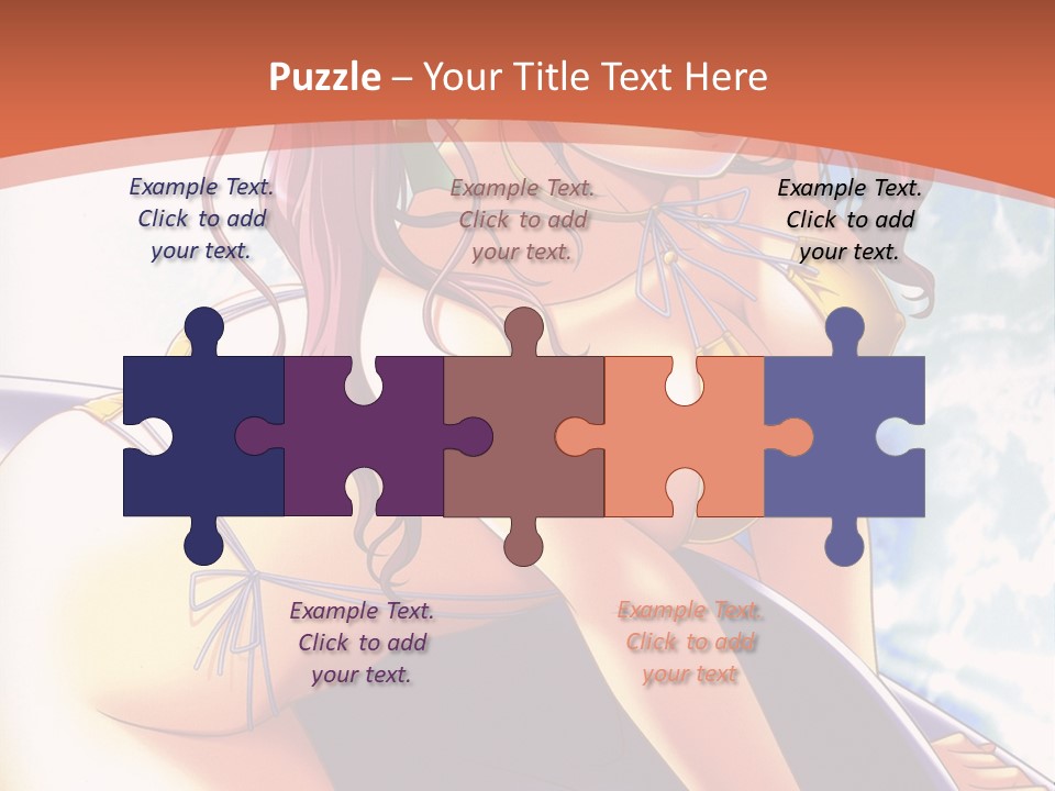 A Girl With Pink Hair Is Sitting On A Surfboard PowerPoint Template