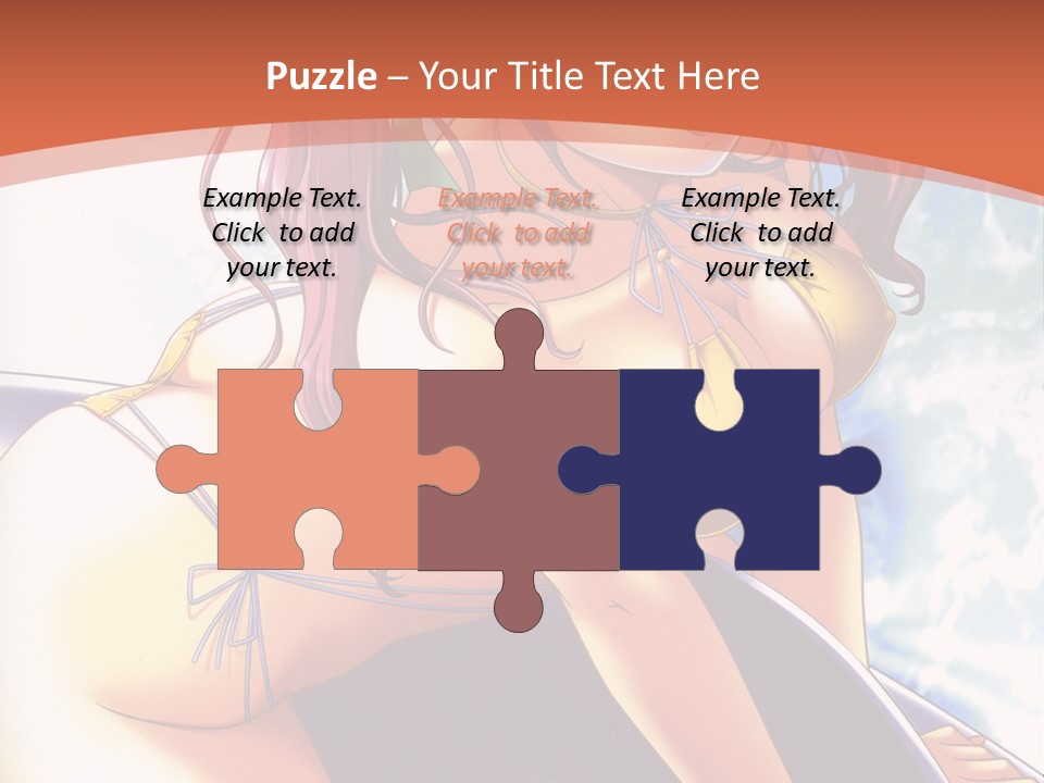 A Girl With Pink Hair Is Sitting On A Surfboard PowerPoint Template