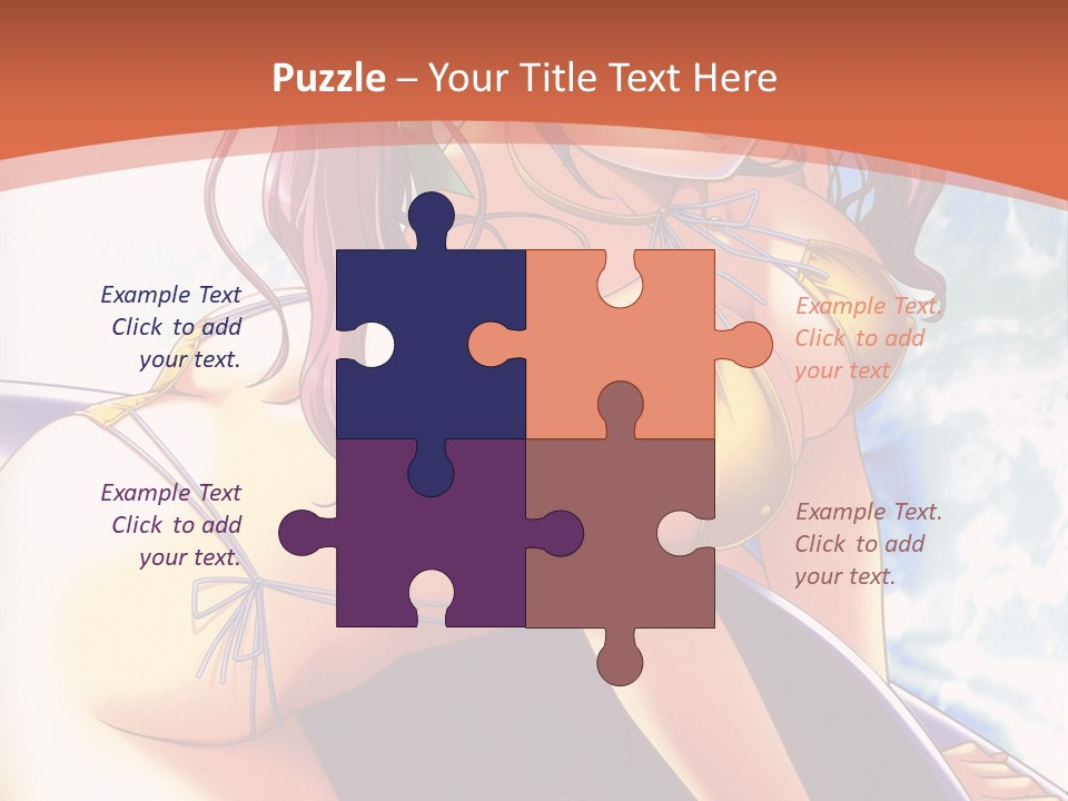 A Girl With Pink Hair Is Sitting On A Surfboard PowerPoint Template