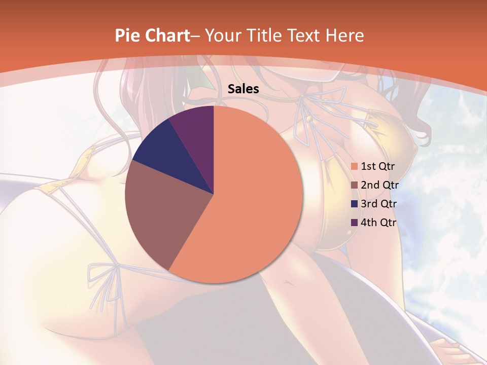 A Girl With Pink Hair Is Sitting On A Surfboard PowerPoint Template