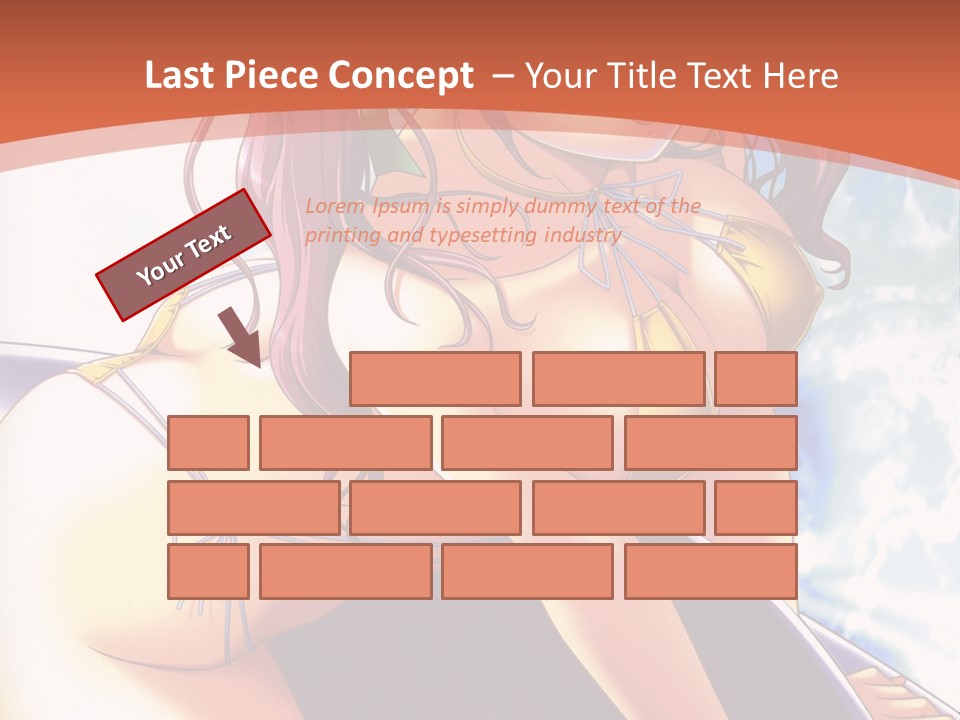 A Girl With Pink Hair Is Sitting On A Surfboard PowerPoint Template