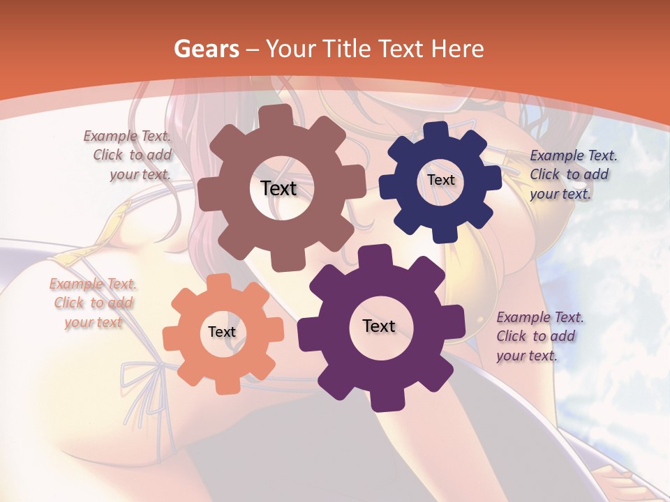 A Girl With Pink Hair Is Sitting On A Surfboard PowerPoint Template