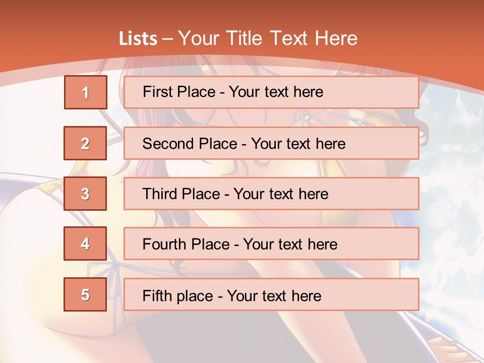 A Girl With Pink Hair Is Sitting On A Surfboard PowerPoint Template