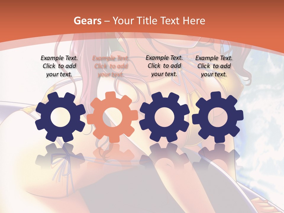 A Girl With Pink Hair Is Sitting On A Surfboard PowerPoint Template