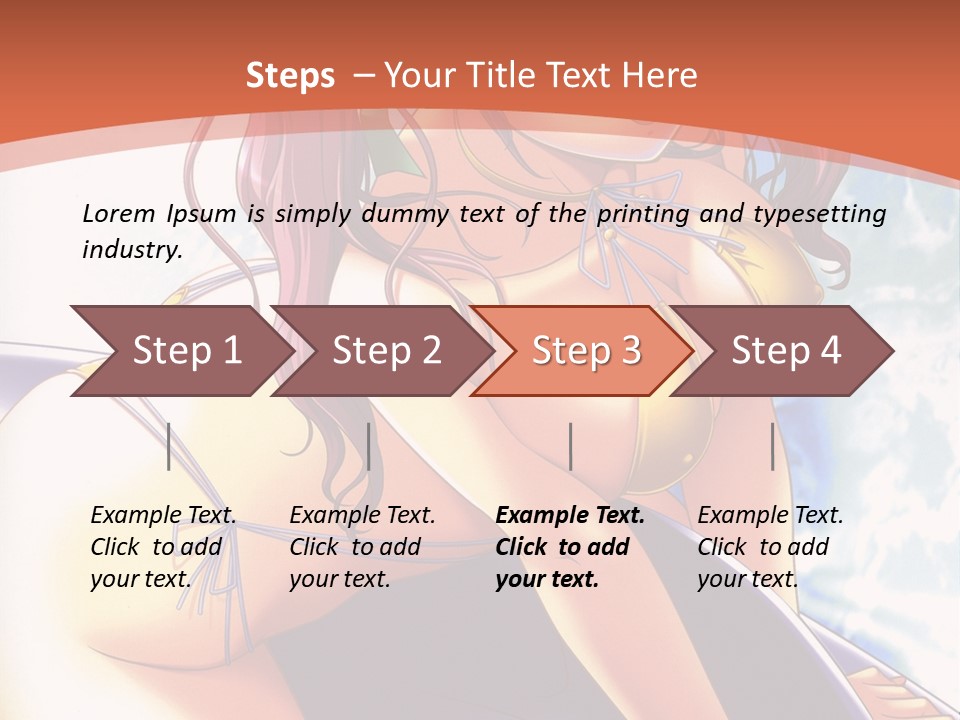 A Girl With Pink Hair Is Sitting On A Surfboard PowerPoint Template